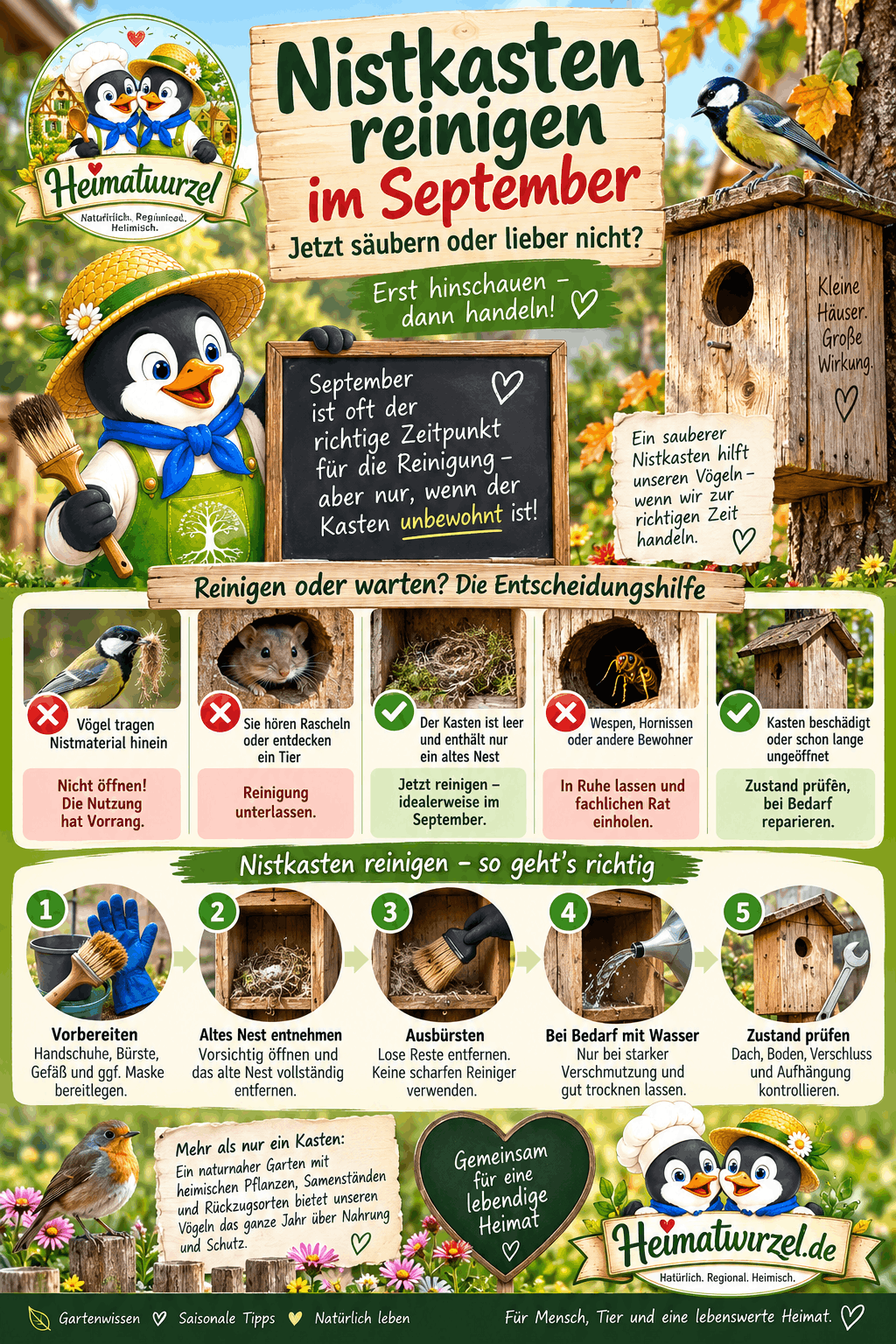 Nistkasten reinigen im September Infografik Nistkasten reinigen im September Infografik