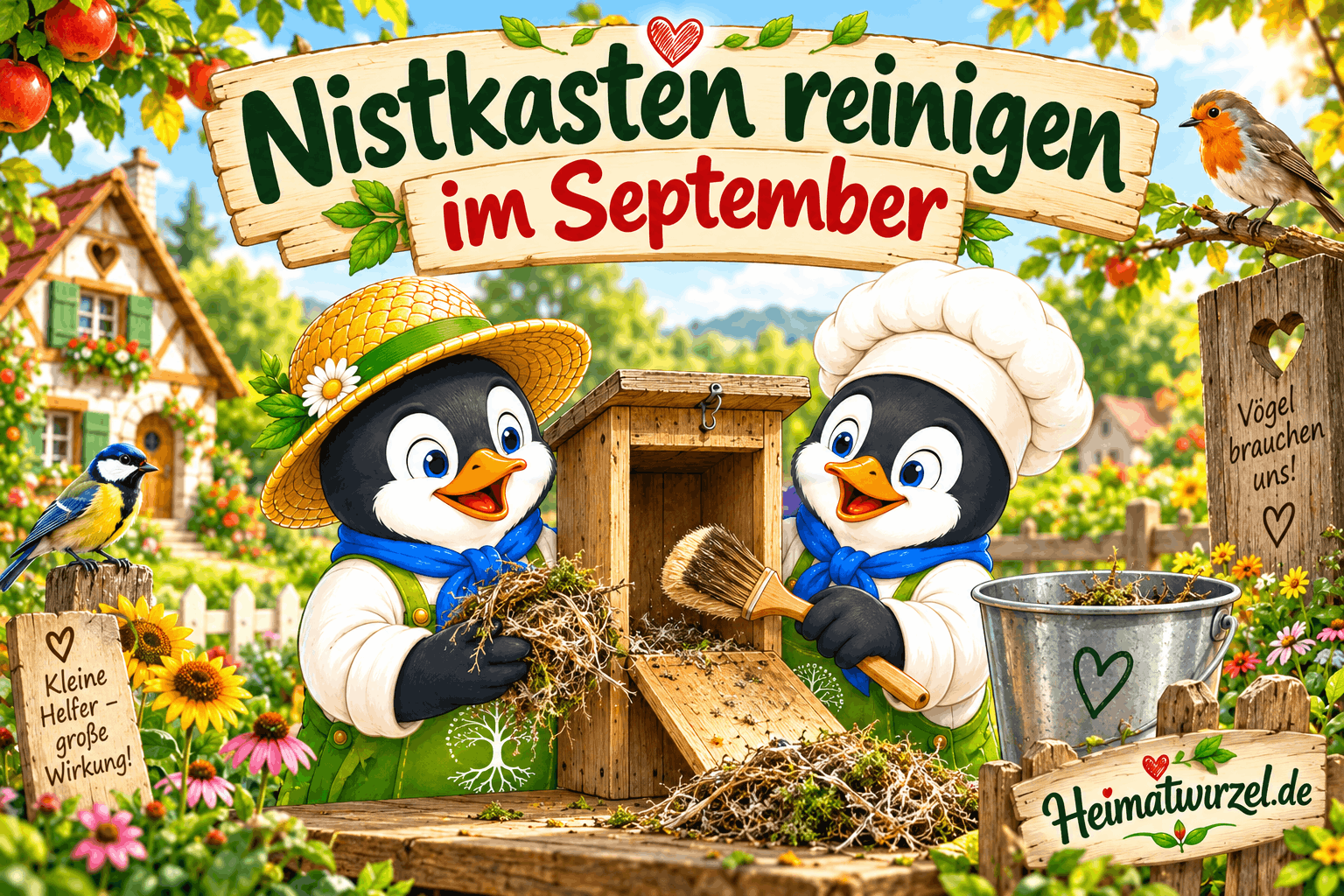 Nistkasten reinigen im September Nistkasten reinigen im September