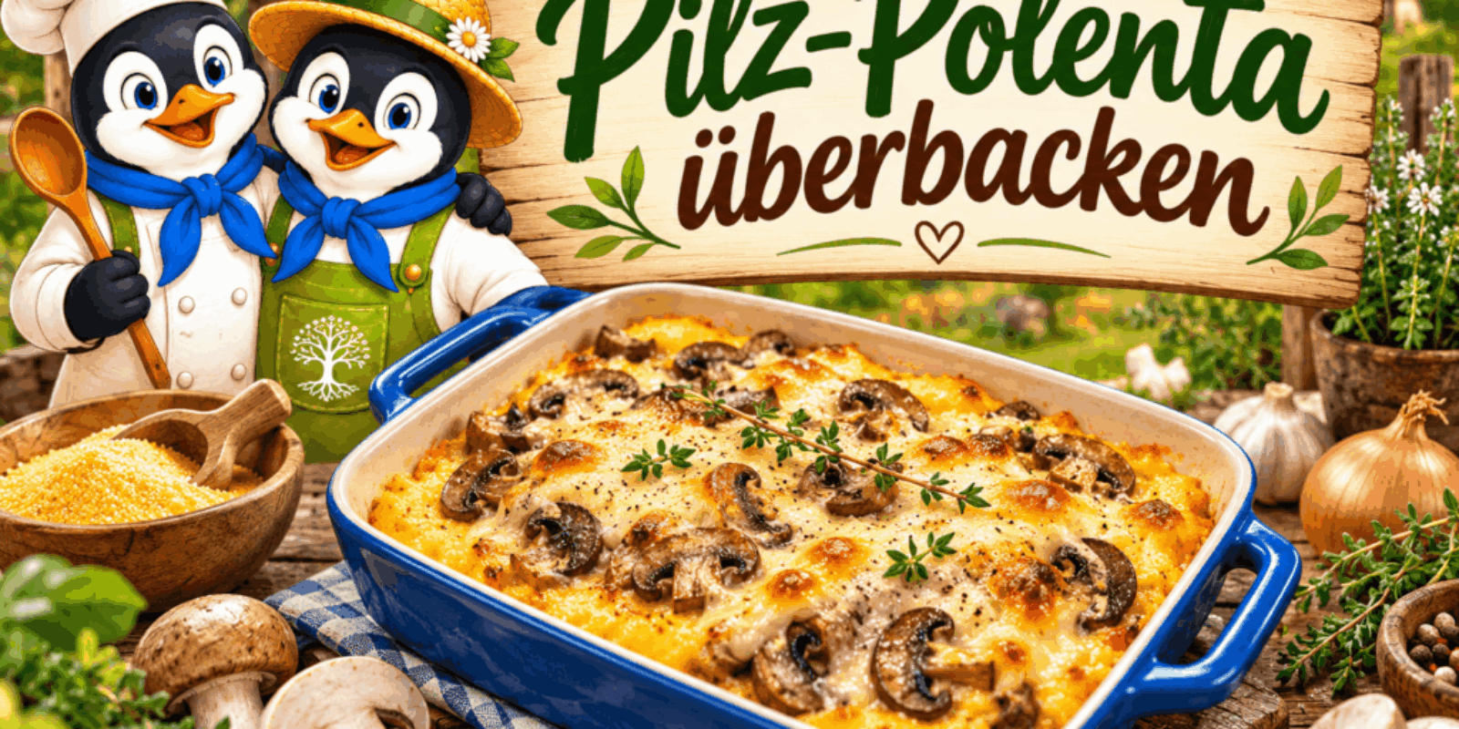 Pilz-Polenta überbacken