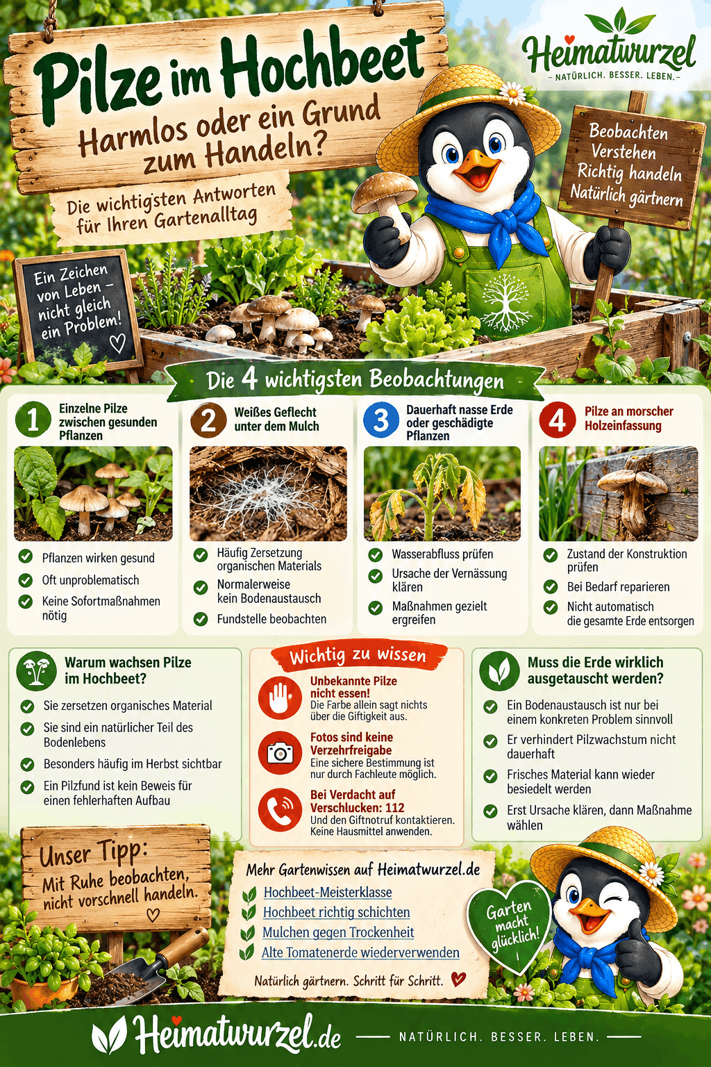 Pilze im Hochbeet Infografik Pilze im Hochbeet Infografik
