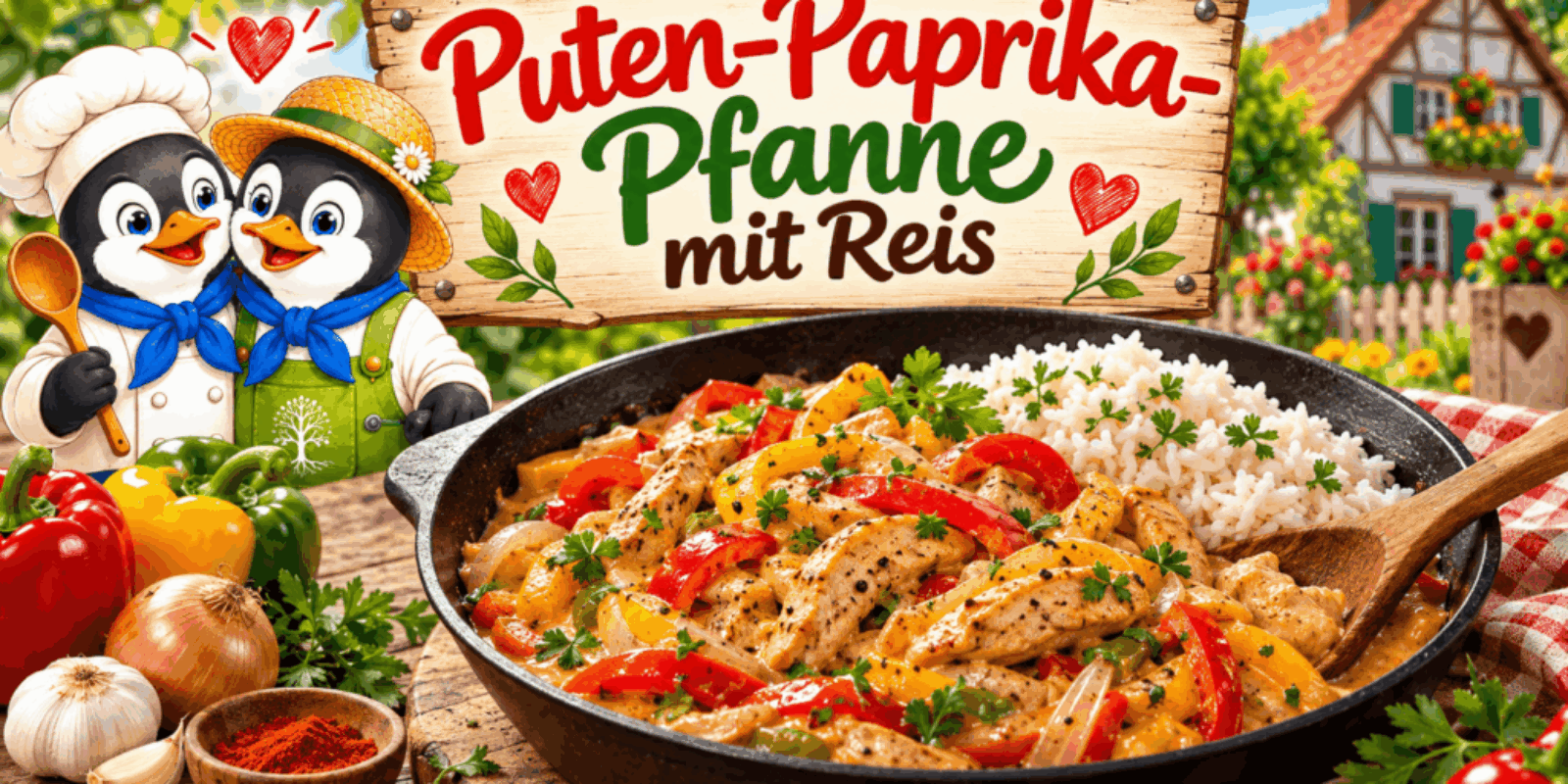Puten-Paprika-Pfanne mit Reis