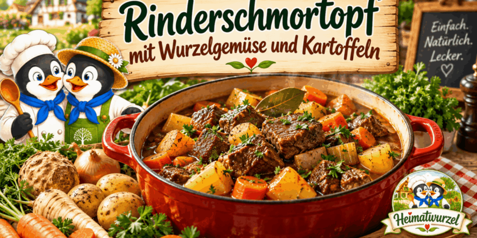 Rinderschmortopf mit Wurzelgemüse und Kartoffeln