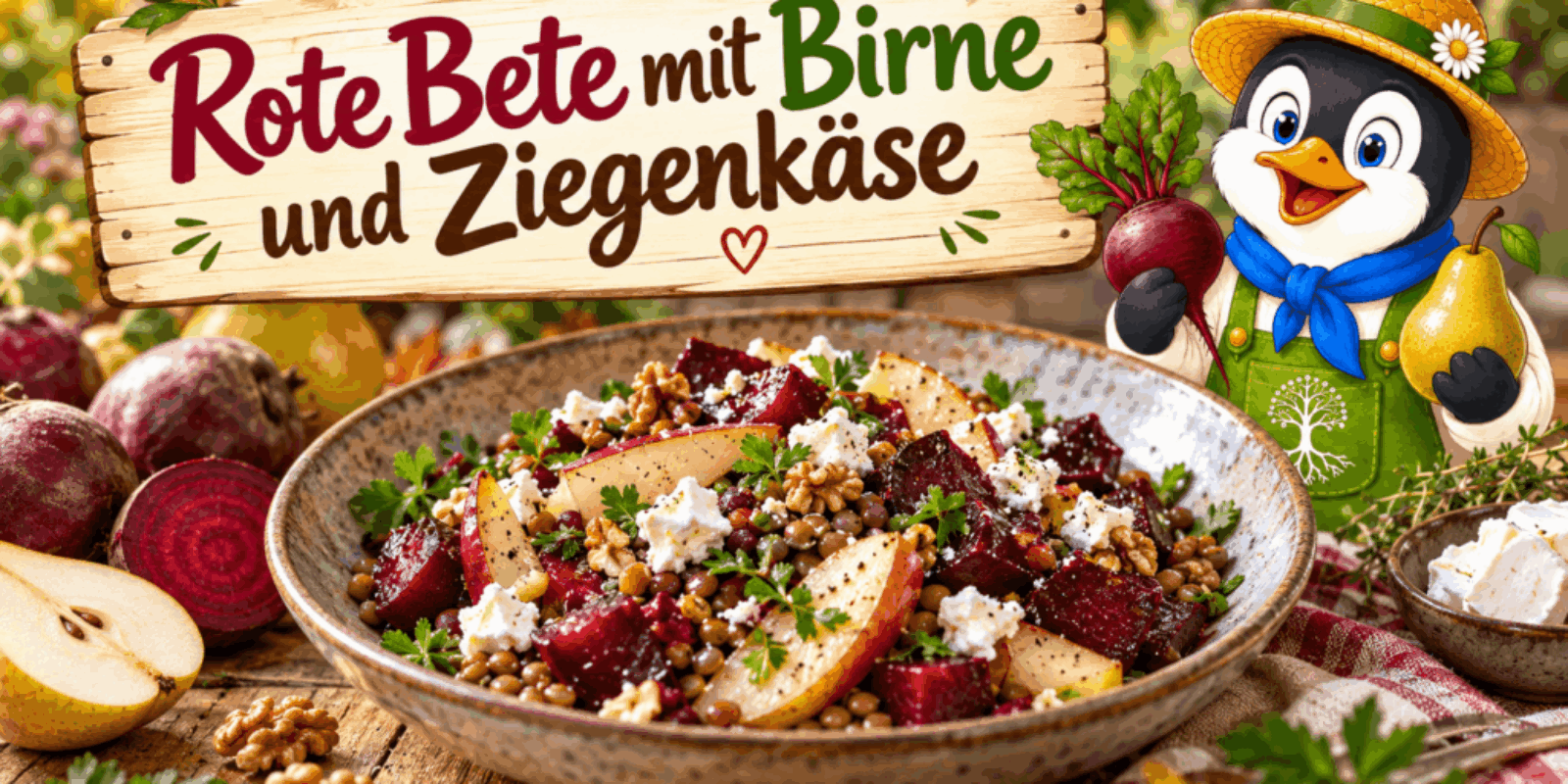 Rote Bete mit Birne und Ziegenkäse