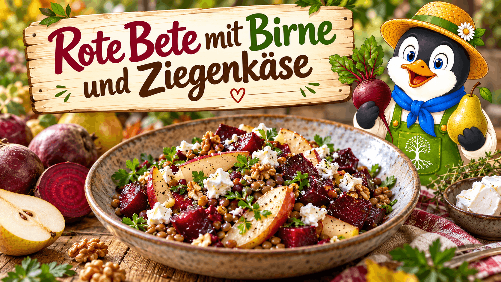 Rote Bete mit Birne und Ziegenkäse Rote Bete mit Birne und Ziegenkäse