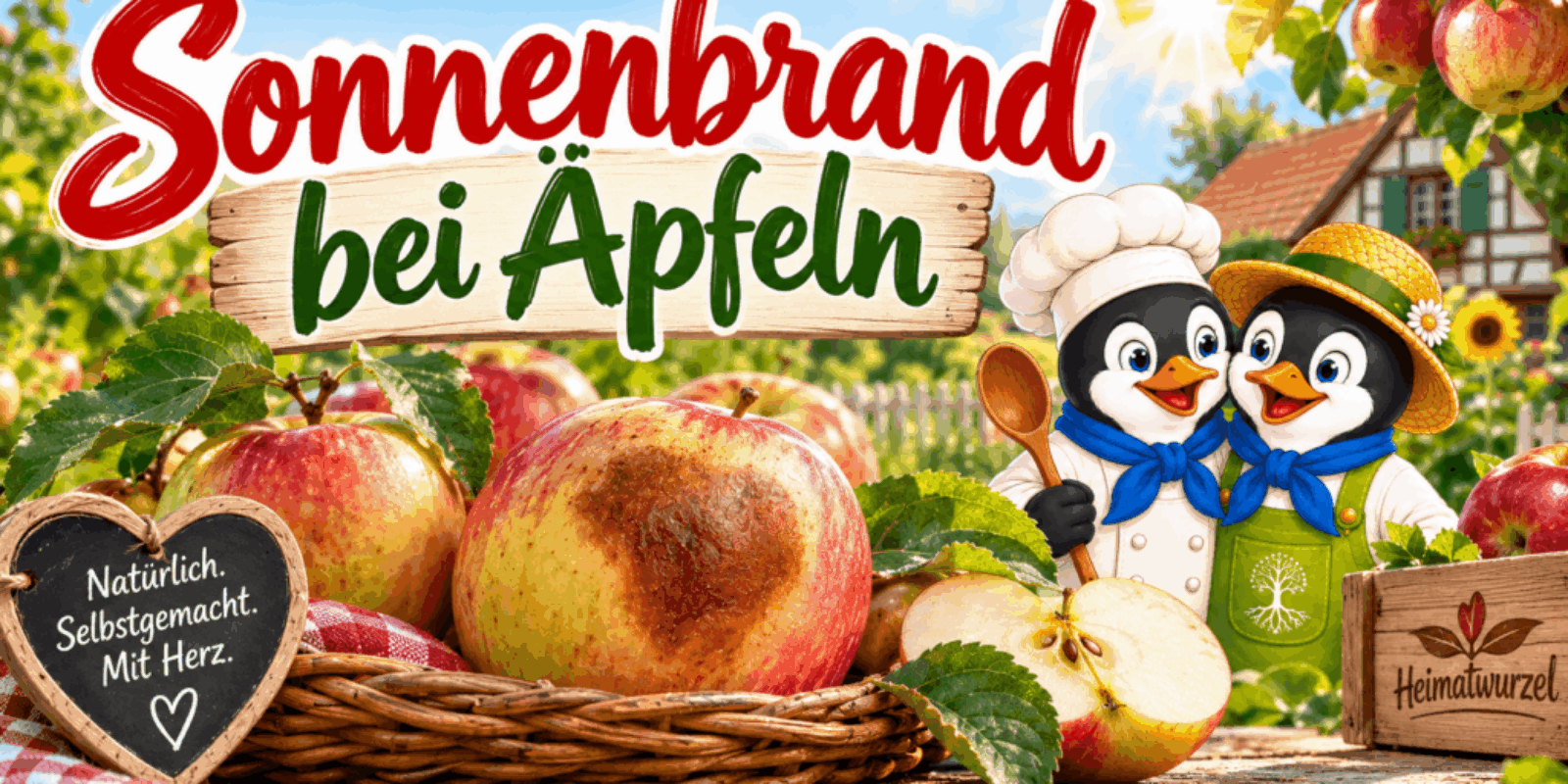 Sonnenbrand bei Äpfeln