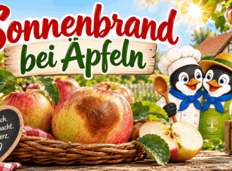 Sonnenbrand bei Äpfeln