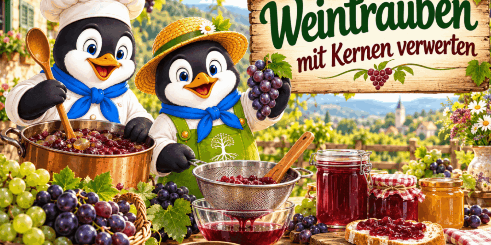 Weintrauben mit Kernen verwerten