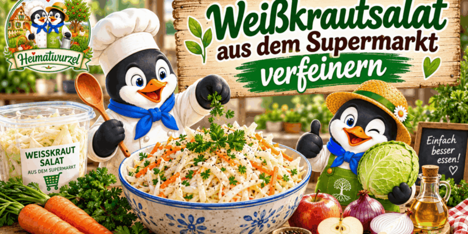 Weißkrautsalat aus dem Supermarkt verfeinern