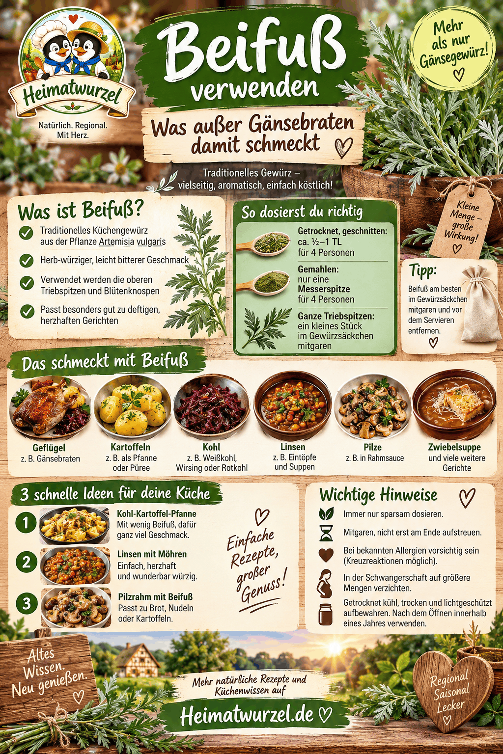 Beifuß verwenden Infografik Beifuß verwenden Infografik