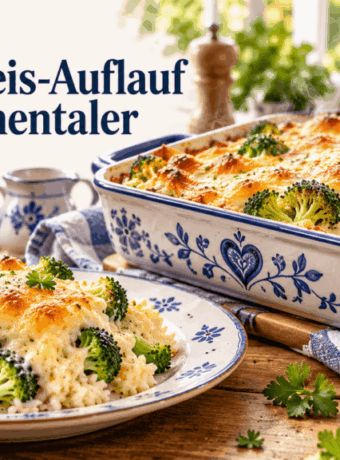 Brokkoli-Reis-Auflauf mit Emmentaler