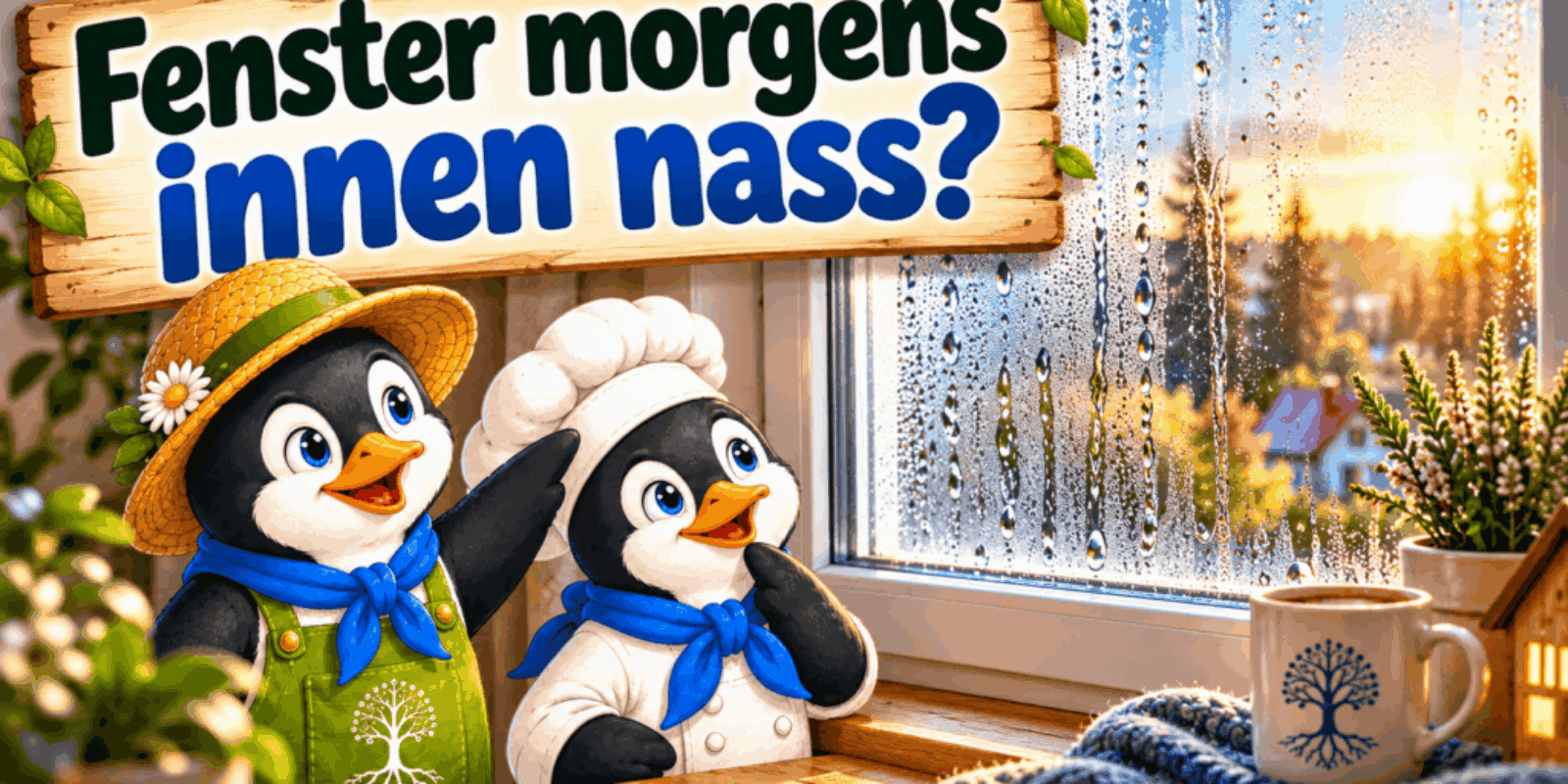 Fenster morgens innen nass