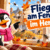 Fliegen am Fenster im Herbst