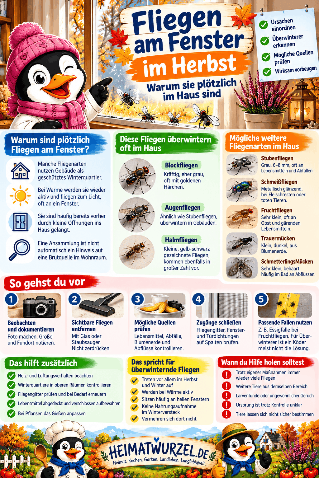 Fliegen am Fenster im Herbst Infografik Fliegen am Fenster im Herbst Infografik