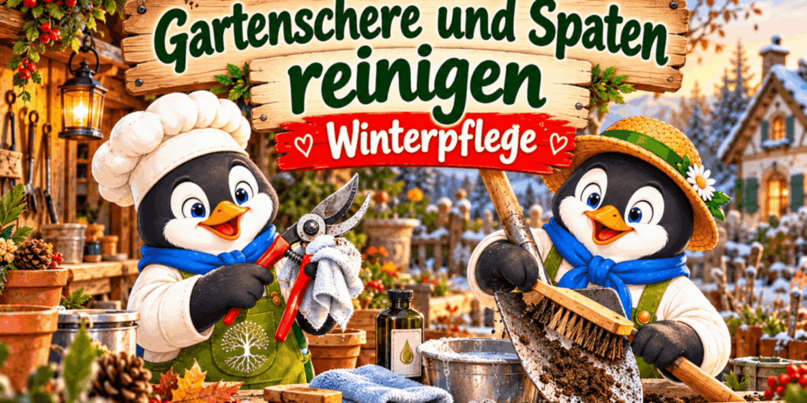 Gartenschere und Spaten reinigen - Winterpflege