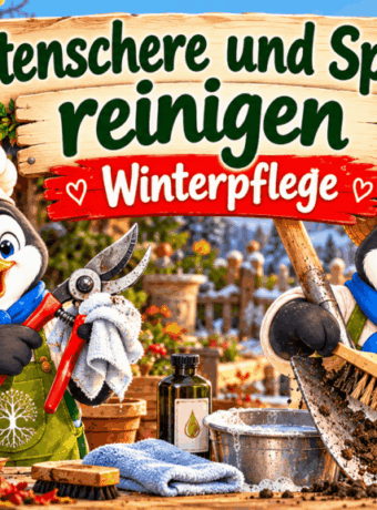 Gartenschere und Spaten reinigen - Winterpflege