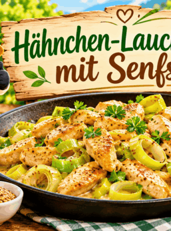 Hähnchen-Lauch-Pfanne mit Senfsauce