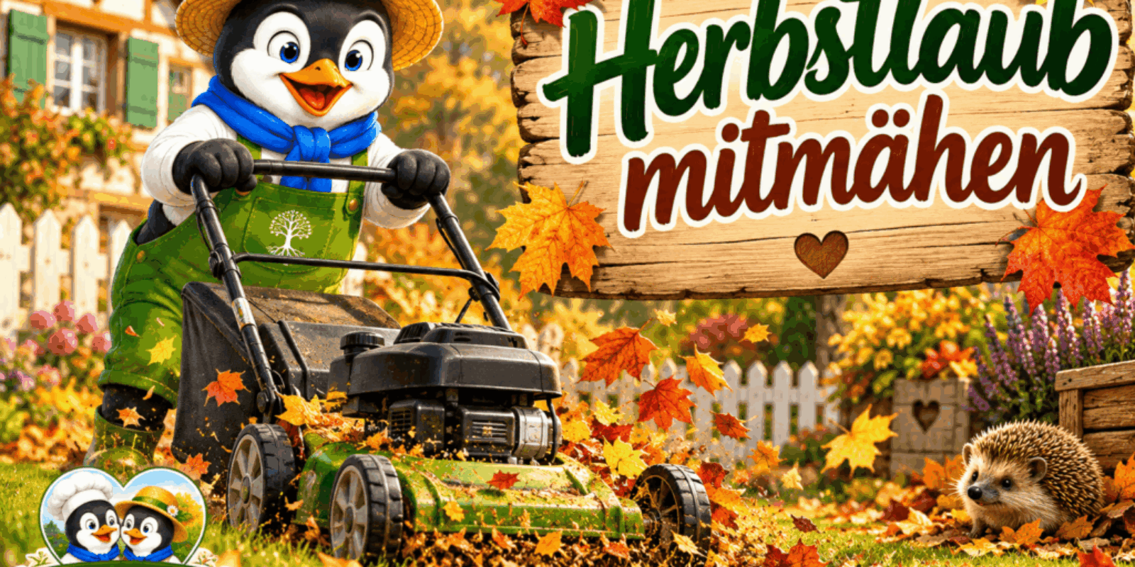 Herbstlaub mitmähen