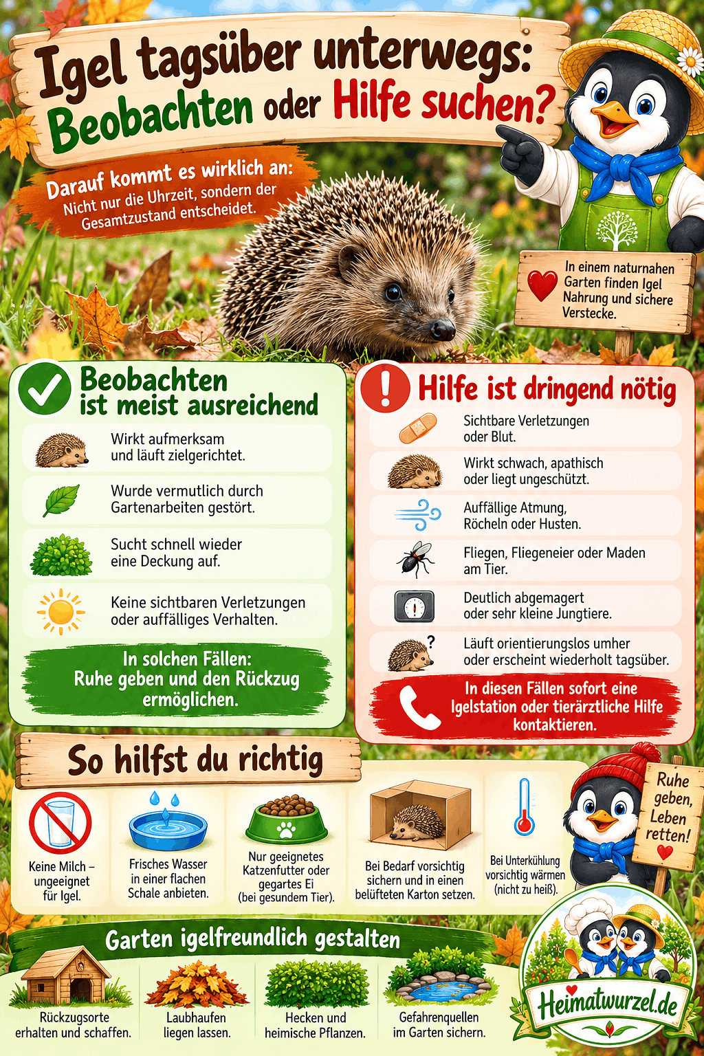 Igel tagsüber unterwegs Infografik Igel tagsüber unterwegs Infografik