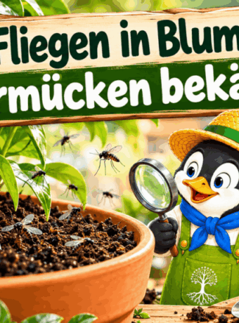 Kleine Fliegen in Blumenerde