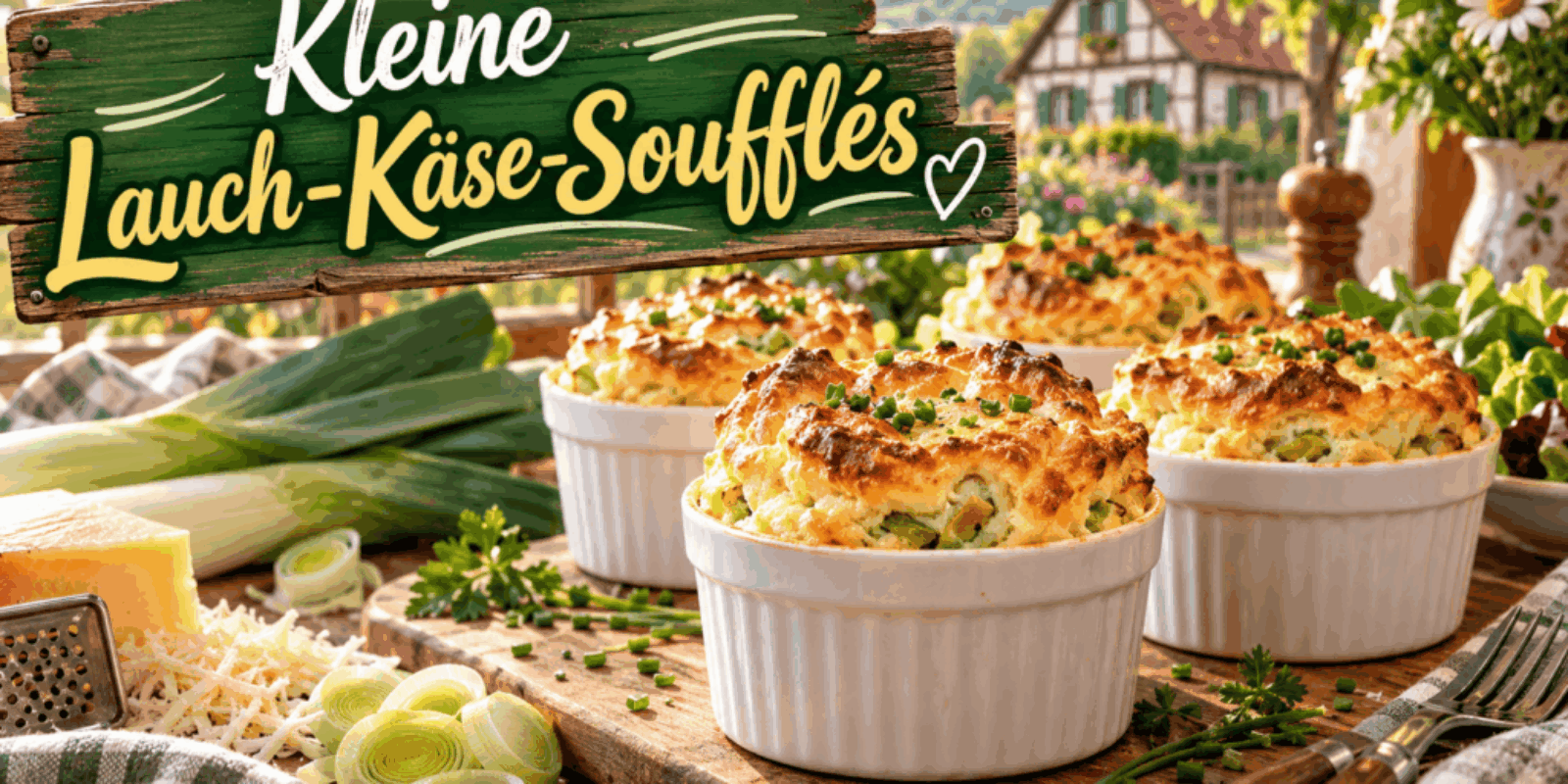 Kleine Lauch-Käse-Soufflés
