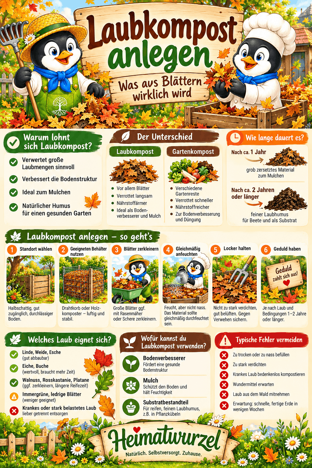 Laubkompost anlegen Infografik Laubkompost anlegen Infografik