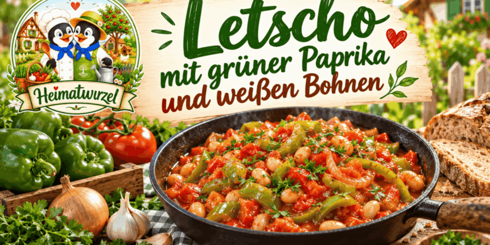 Letscho mit grüner Paprika und weißen Bohnen