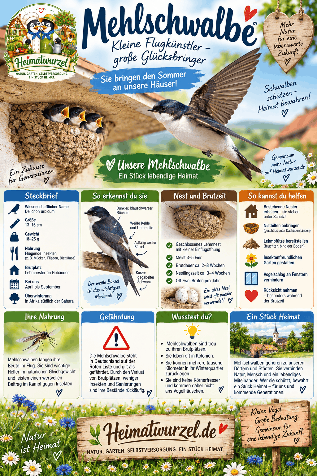 Mehlschwalbe Infografik Mehlschwalbe Infografik