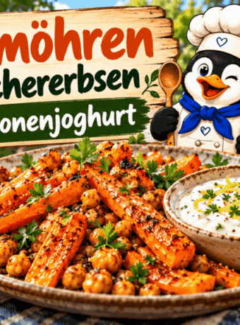 Ofenmöhren mit Kichererbsen und Zitronenjoghurt