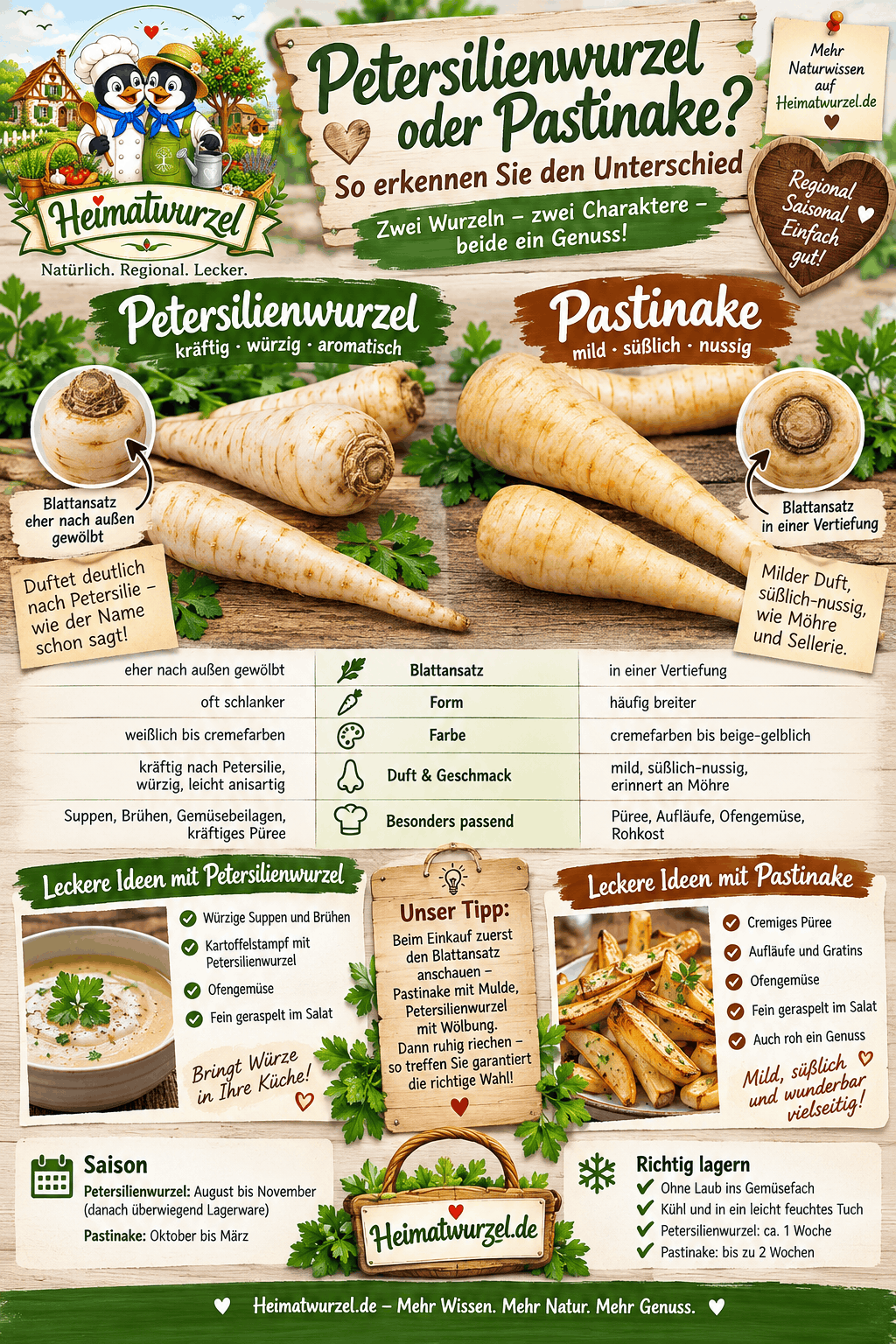 Petersilienwurzel oder Pastinake Infografik Petersilienwurzel oder Pastinake Infografik