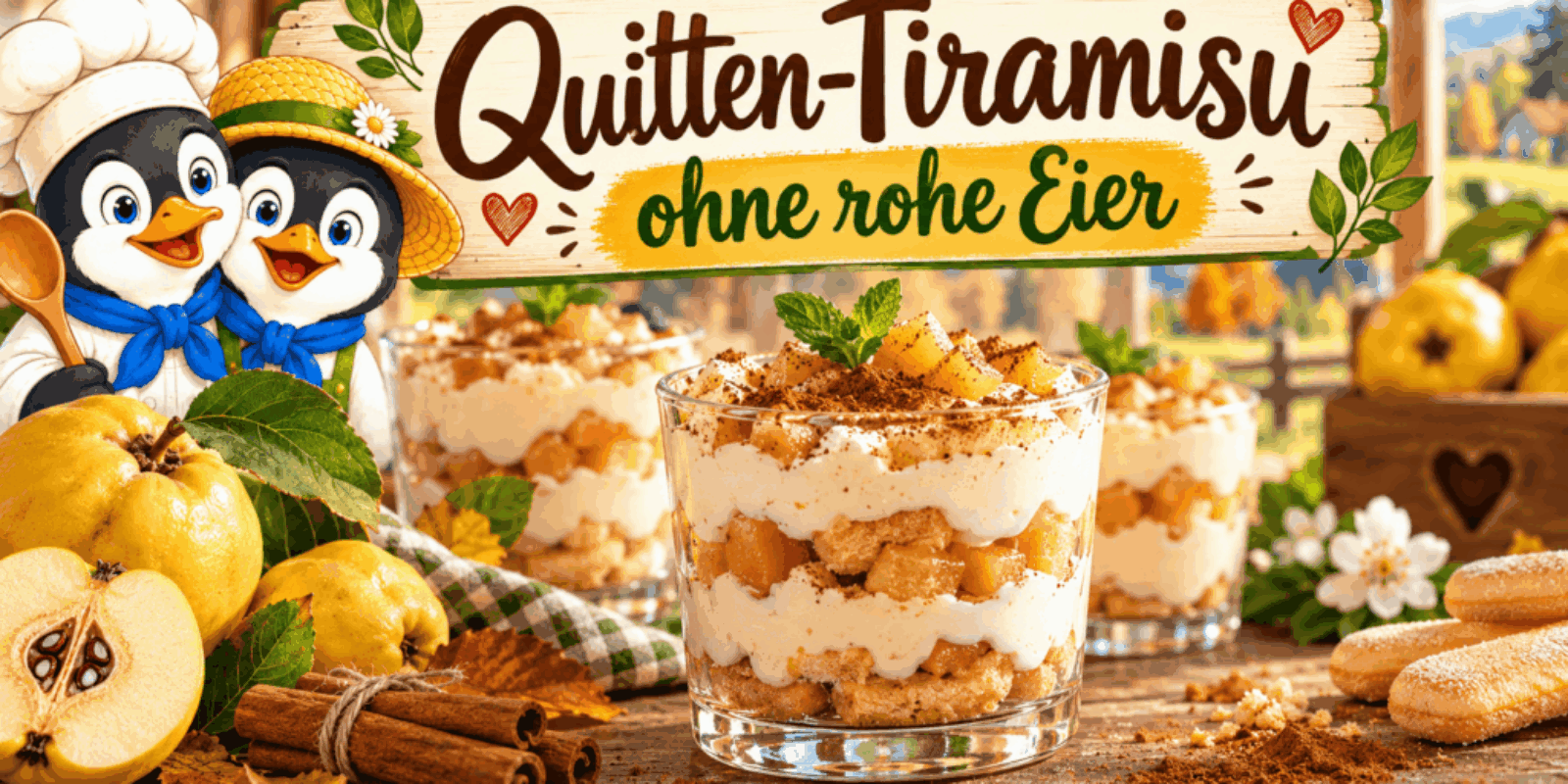 Quitten-Tiramisu ohne rohe Eier