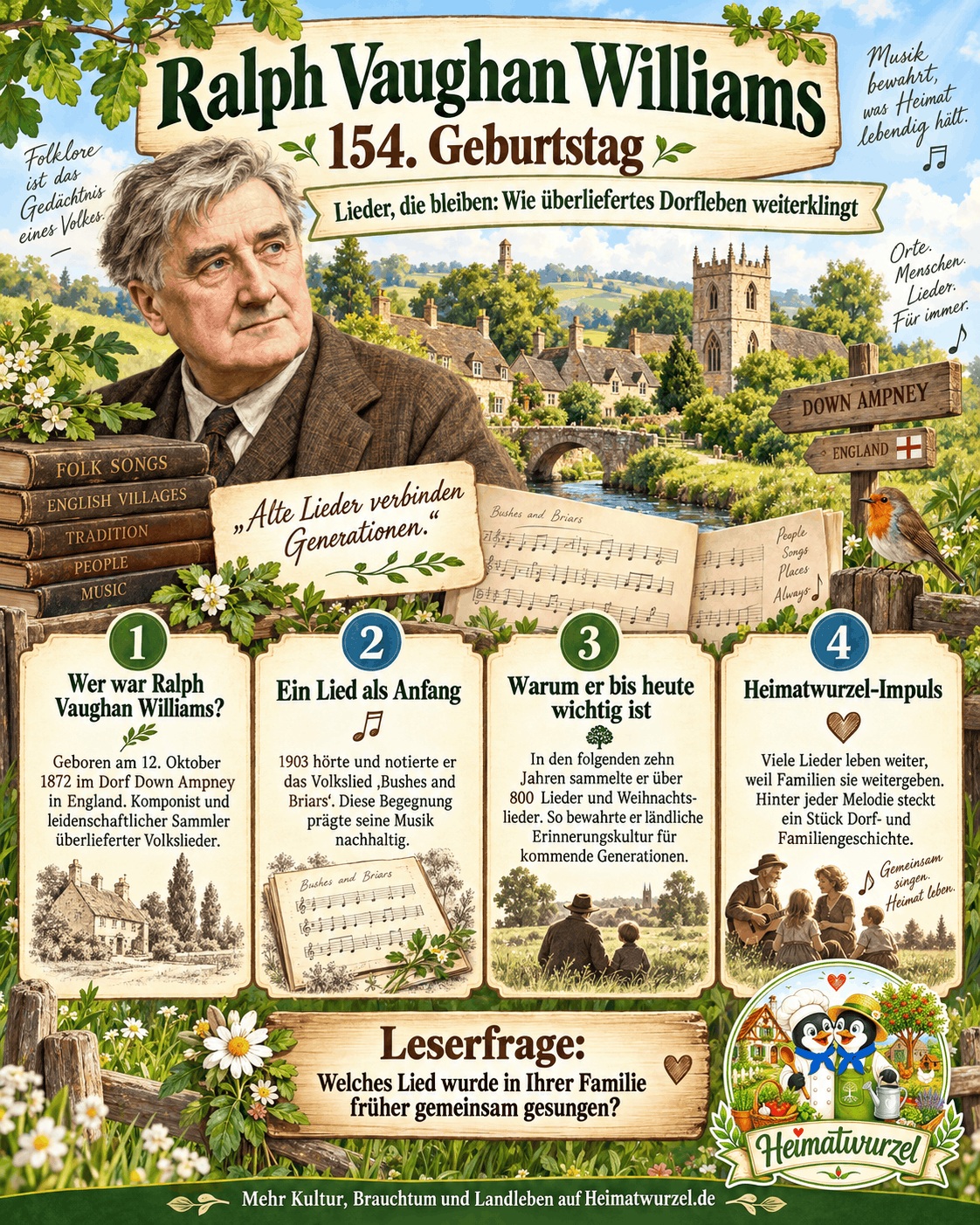 Ralph Vaughan Williams zum 154. Geburtstag Infografik Ralph Vaughan Williams zum 154. Geburtstag Infografik