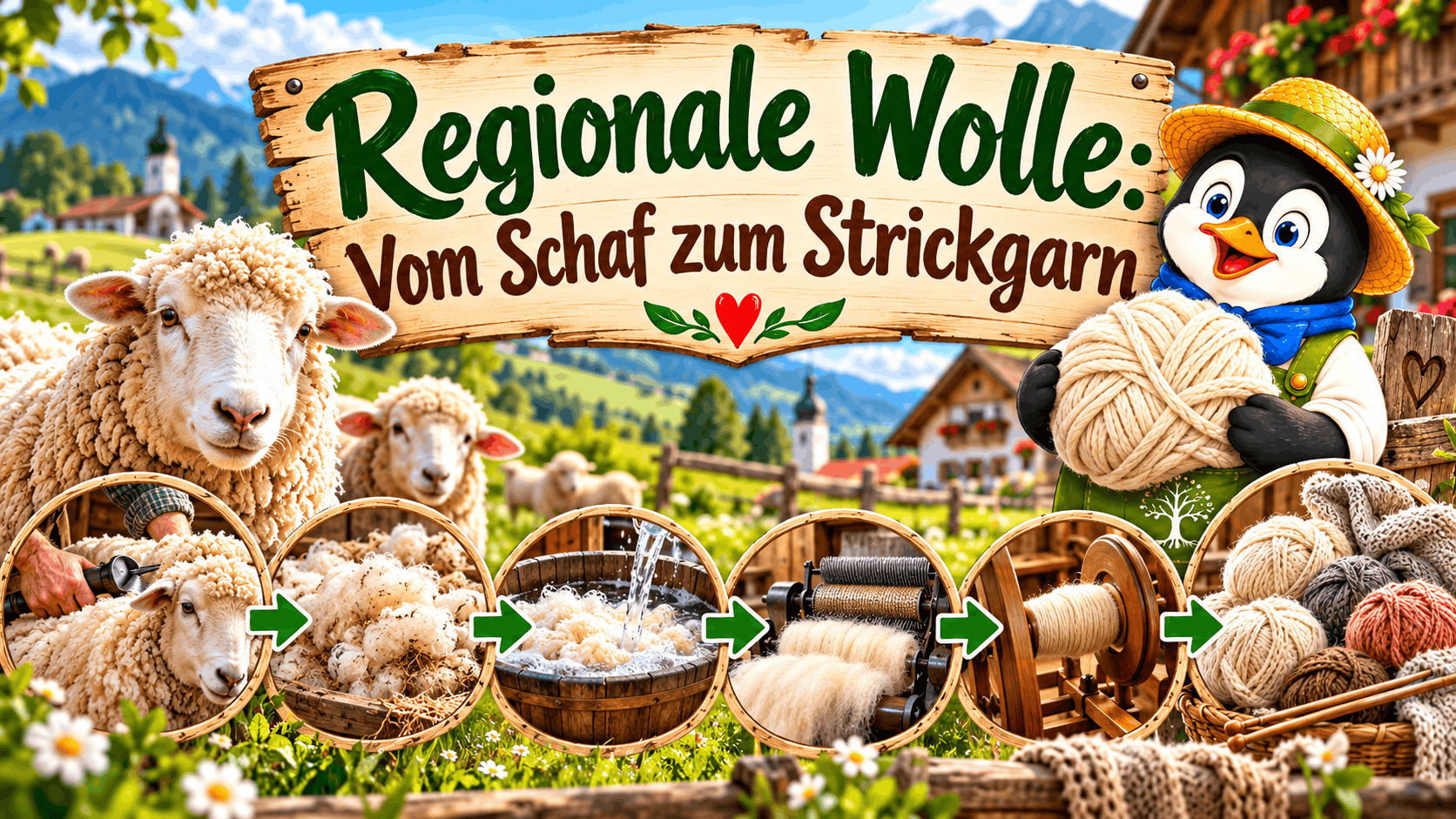 Regionale Wolle: Vom Schaf zum Strickgarn Regionale Wolle: Vom Schaf zum Strickgarn