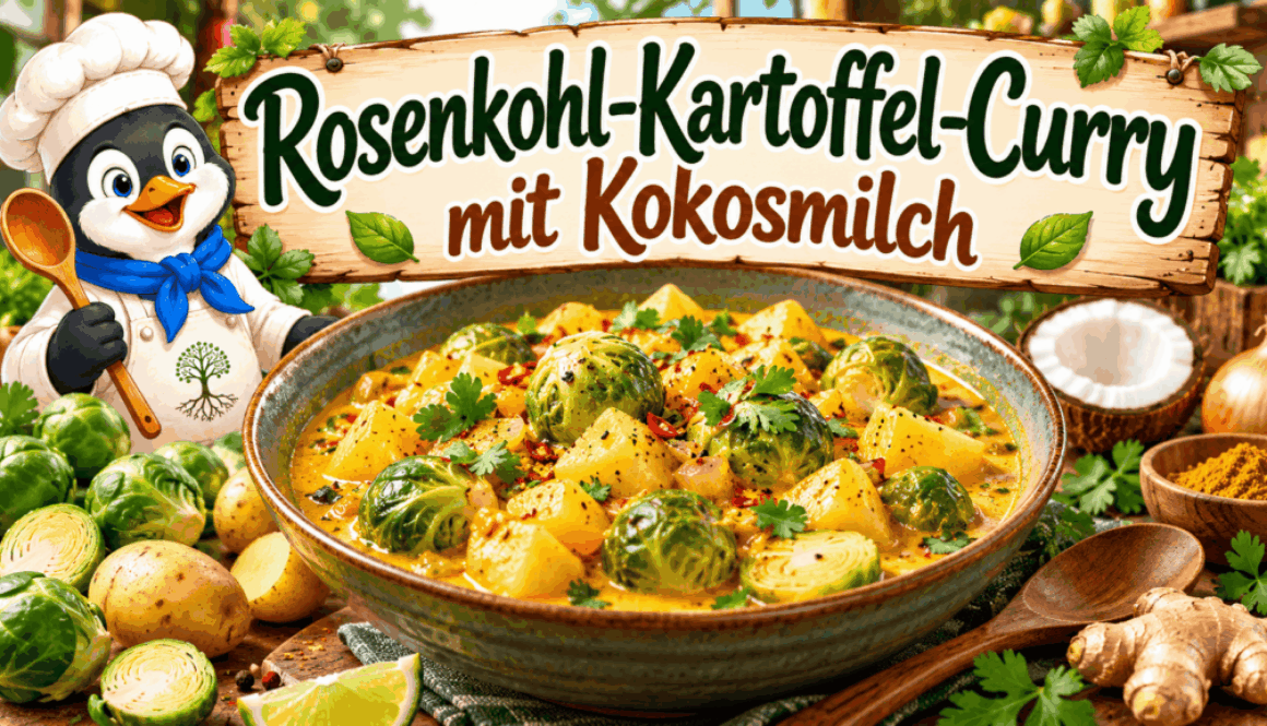 Rosenkohl Kartoffel Curry mit Kokosmilch