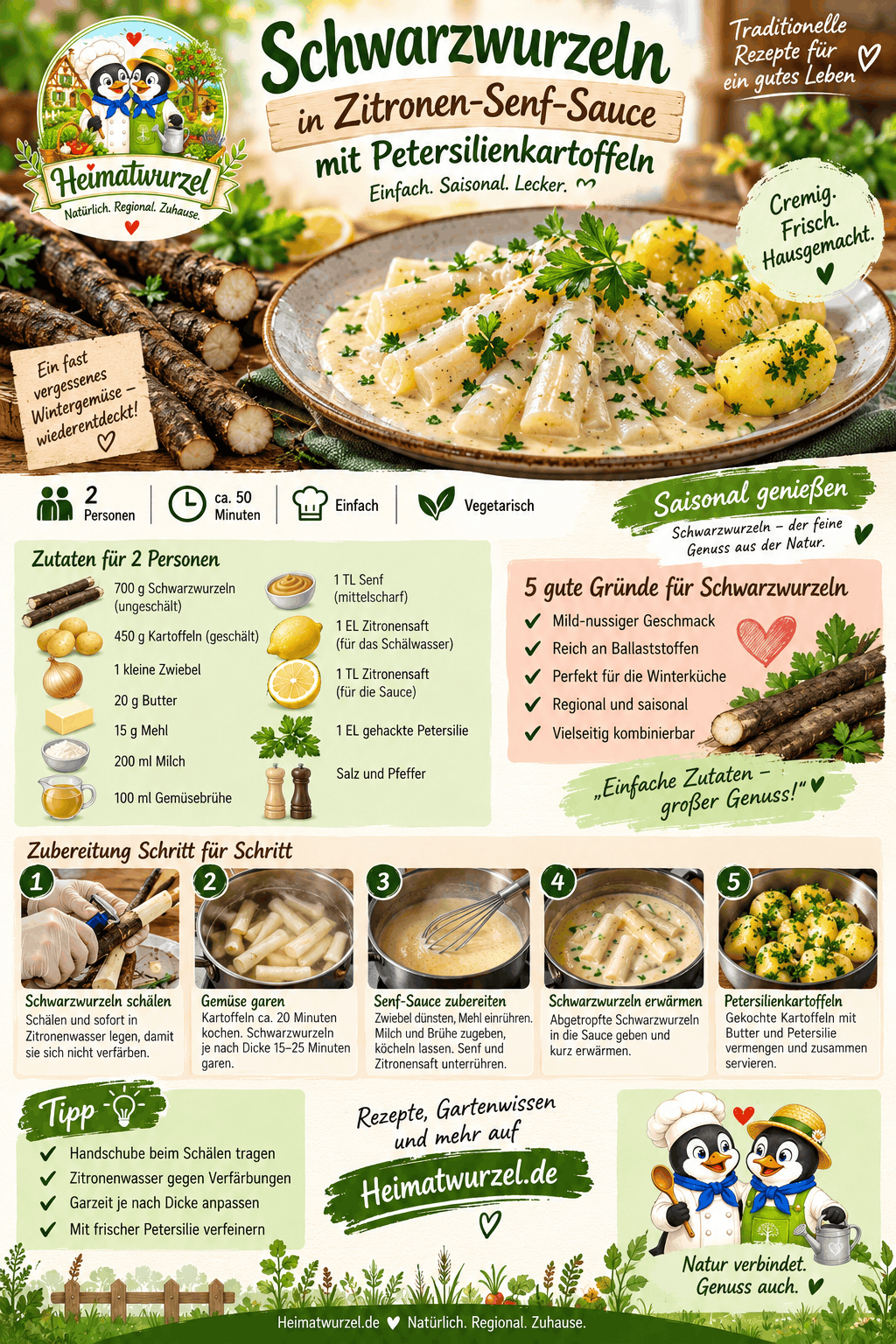 Schwarzwurzeln in Senfsauce Infografik Schwarzwurzeln in Senfsauce Infografik