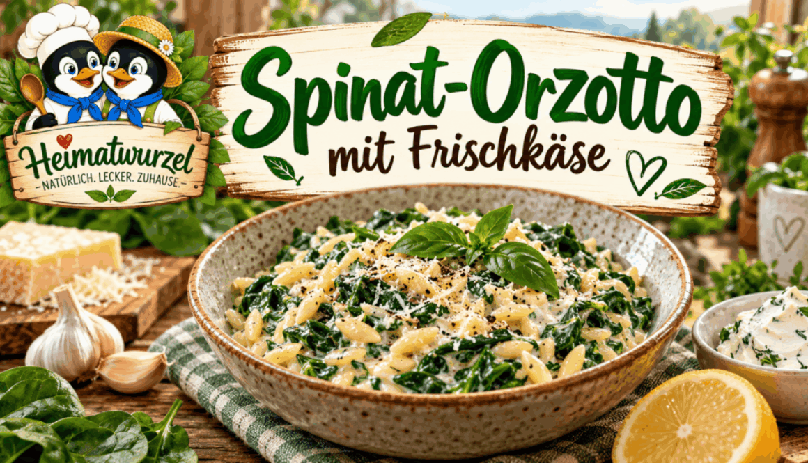 Spinat-Orzotto mit Frischkäse