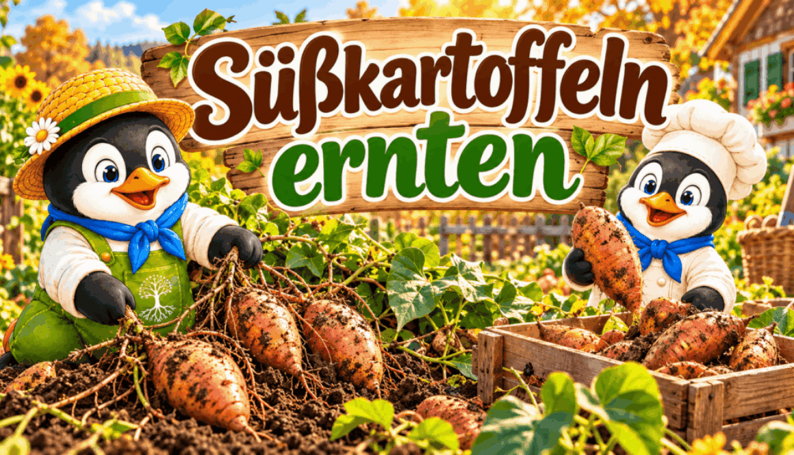 Süßkartoffeln ernten