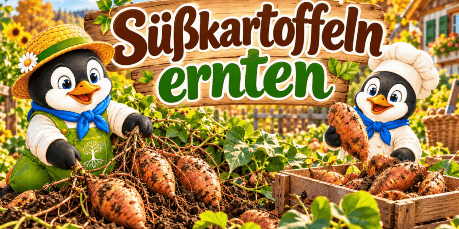 Süßkartoffeln ernten