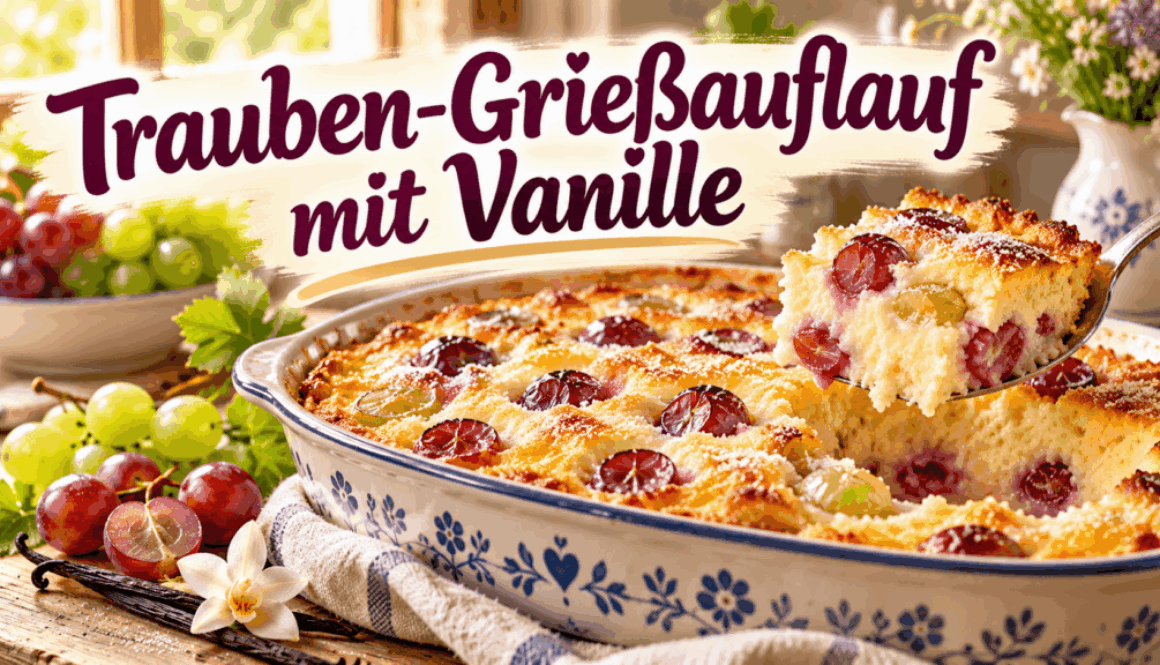 Trauben-Grießauflauf mit Vanille