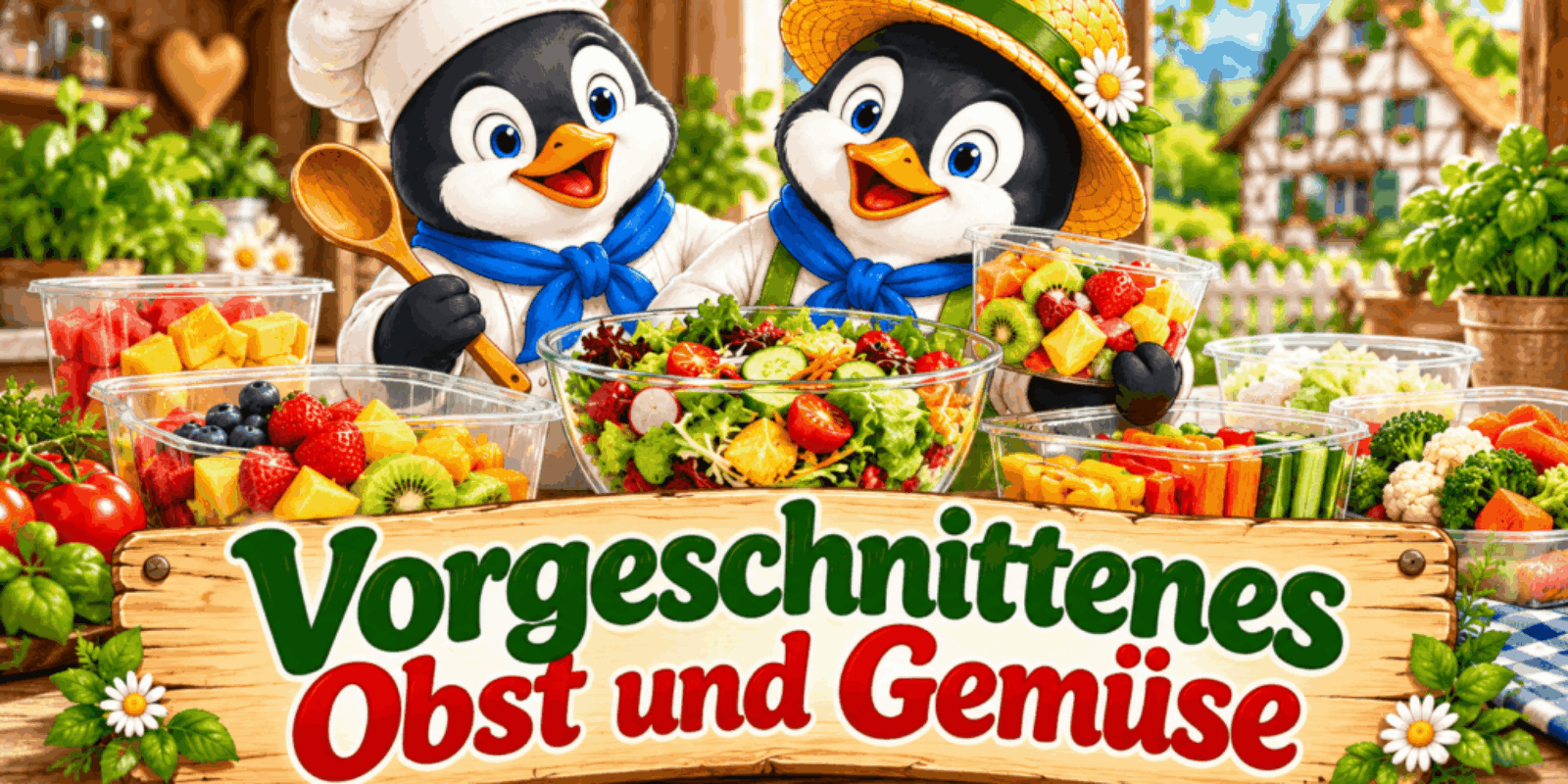 Vorgeschnittenes Obst und Gemüse