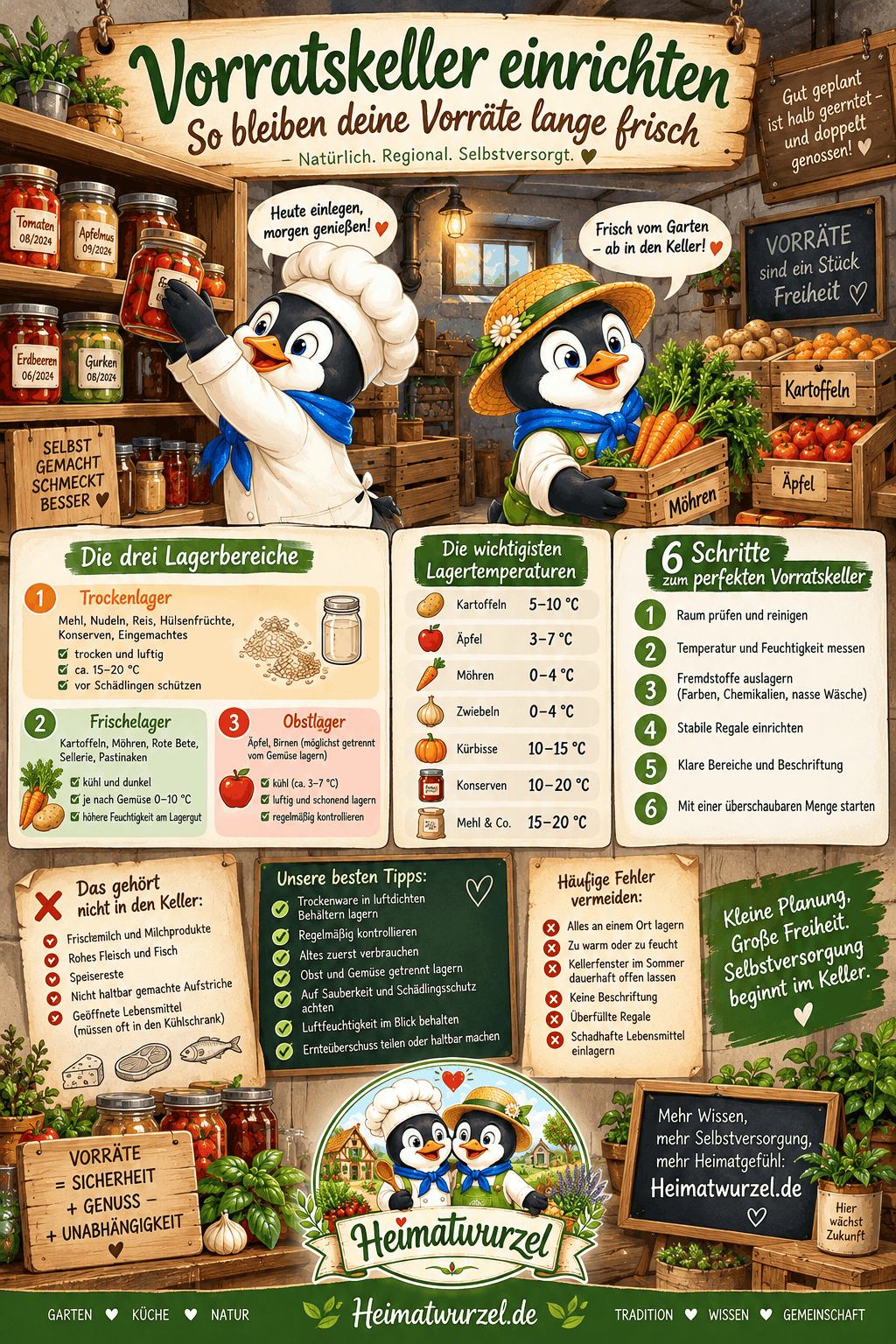 Vorratskeller einrichten Infografik Vorratskeller einrichten Infografik