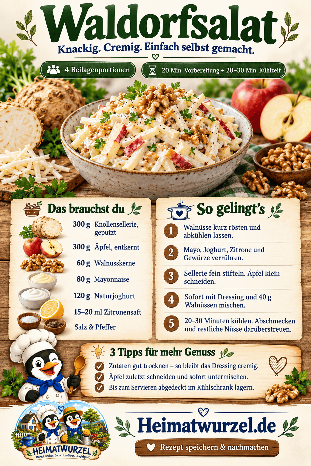 Waldorfsalat Infografik Waldorfsalat Infografik
