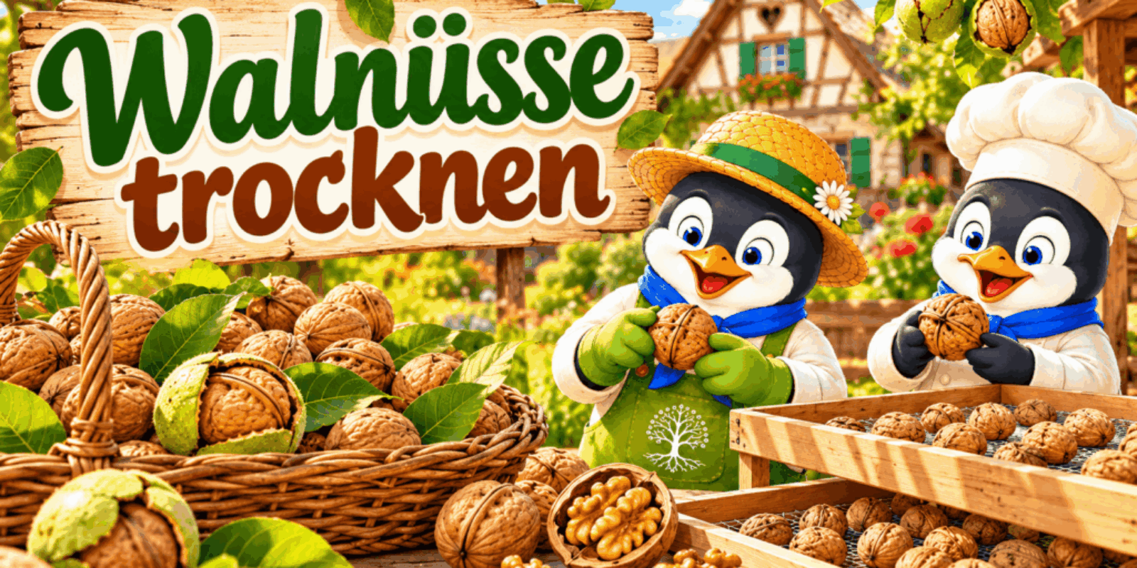 Walnüsse trocknen